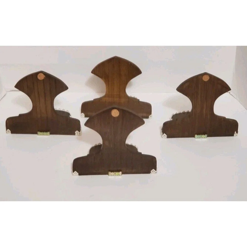 Handmade Wall Shelf Display Risers Dark Wood W/ Lace Trim Rustic Country Decor